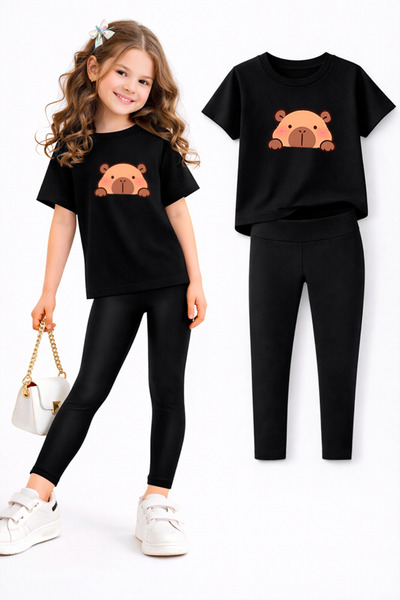 genosha طقم بنطلون ضيق وتي شيرت للفتيات/ مجموعة الأم والابنة