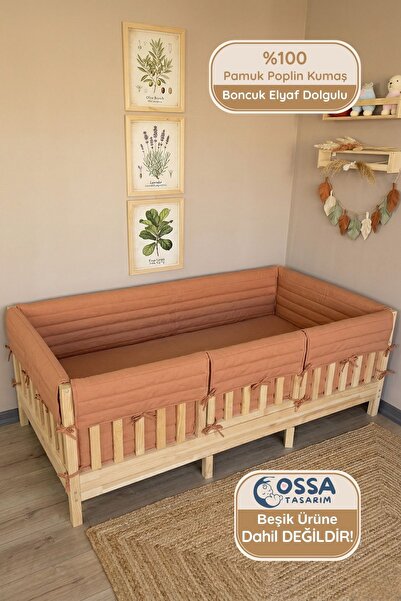 yasetex tasarım Montessori ve Beşik İçin Full Yan Koruma Seti - 4 Kenar Tam K...