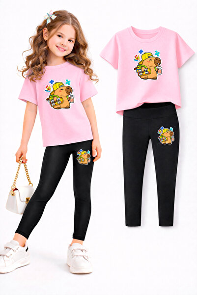 genosha طقم بنطلون ضيق وتي شيرت للفتيات/ مجموعة الأم والابنة