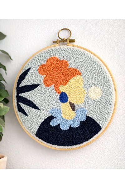 atlas hobi Punch Needle El İşi Seti – Kasnak, İğne, İplik Dahil Nakış Kiti