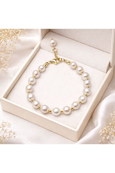 Agatella Tasarım Real Pearl Bracelet with Steel Apparatus – Elegant Women's B...