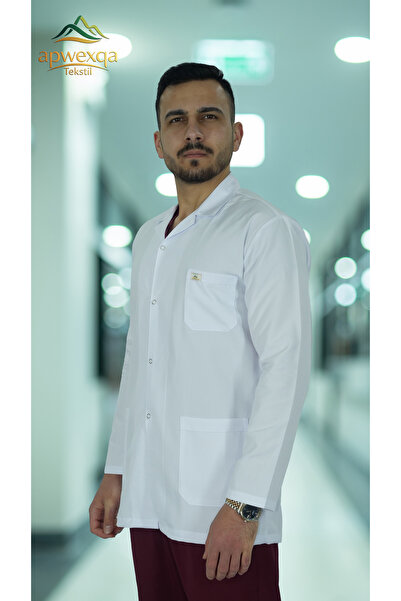 apwexqa tekstil Men's Classic Collar Long Sleeve Coat Oversized Doctor Teache...