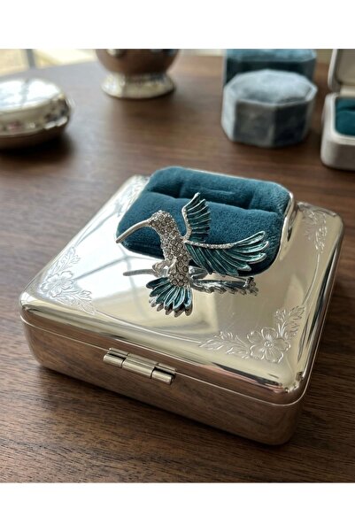 Store Kuş temalı taşlı broş