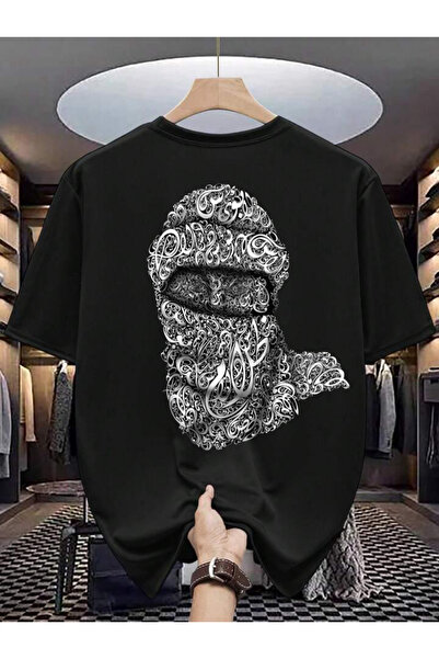 sor sign Black Unisex T-Shirt Loose Storyline Kedi̇ler B Printed Round Neck S...