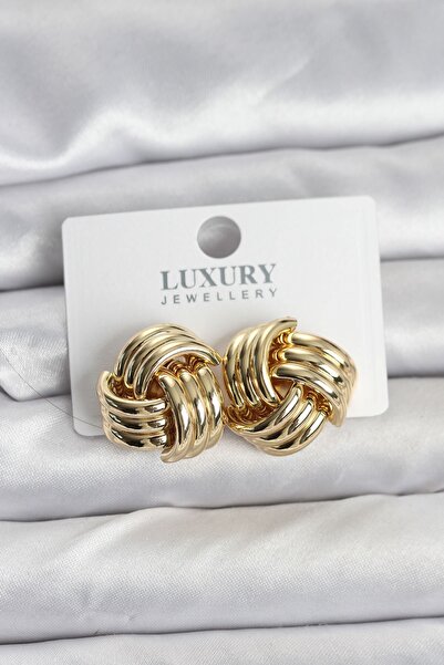 Inure Jewelry Brass Spiral Gold Color Women's Earrings