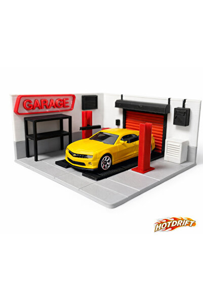 HOT WHEELS 1/64 Mini Oto Servis Diorama – Detaylı Garaj Seti, Liftli Model Ar...