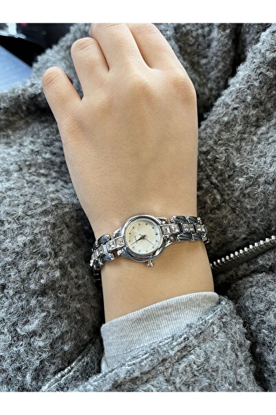 Quest Celestediamond Steel Case White Dial Stoned Nickel Metal Band 1 Atm Wat...