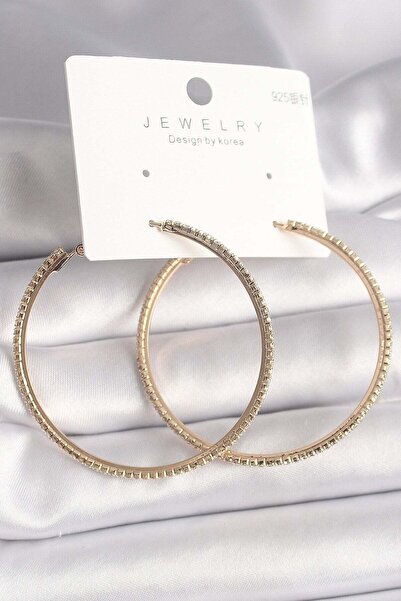 Inure Jewelry النحاس الذهب اللون الزركون حجر هوب نموذج أقراط نسائية