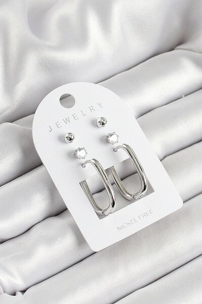 Inure Jewelry طقم أقراط نسائية مكونة من 3 أزواج من حجر الزركون والنحاس واللون...