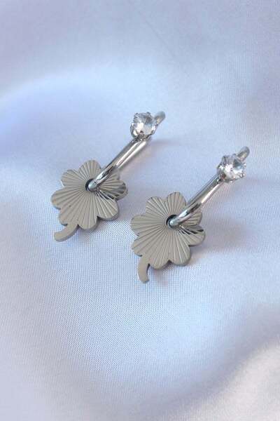 Inure Jewelry 316L الصلب الفضة اللون الزركون حجر المرأة الهجرة القرط