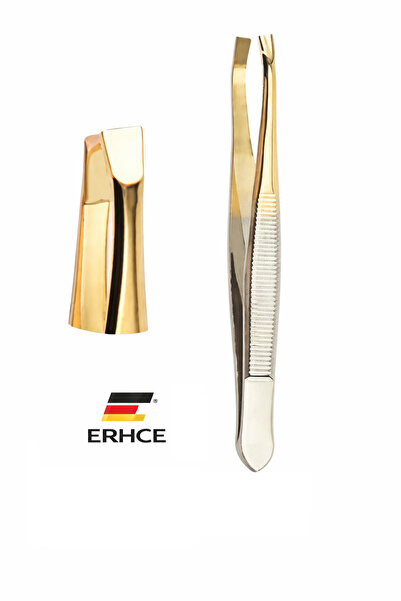 Gold Düz Ağızlı Cımbız – Paslanmaz Çelik Profesyonel Kaş ve Kıl Alma Cımbızı