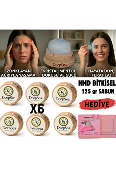 DeepSEA & Baş Ağrısı İçin Rahatlatıcı Etki(6 Ad)Doğal Kristal Mentol Masaj Ta...