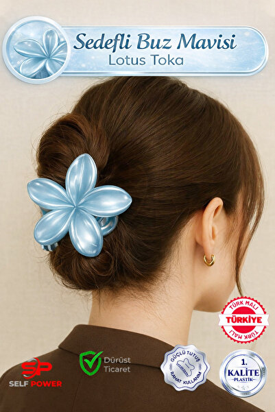 Self Power Quality Pearlescent Ice Blue Lotus Buckle