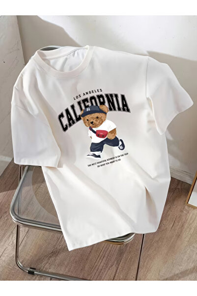 LİNA06 Graphic Print Drop Shoulder T-shirt, Short Sleeve Crew Neck Casual Top