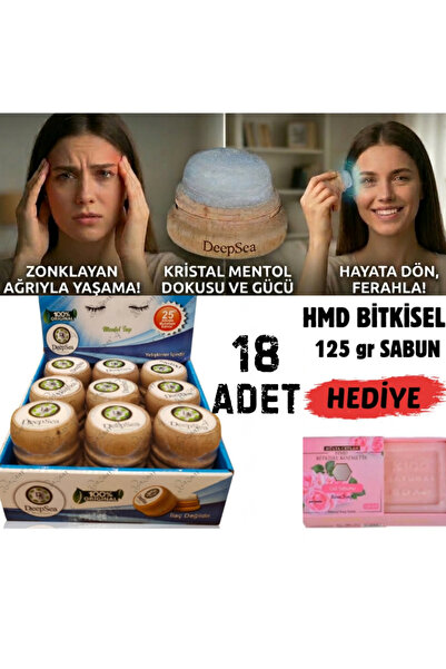 DeepSEA Baş Ağrısı İçin Rahatlatıcı Etki(18 Ad)Doğal Kristal Mentol Masaj Taş...