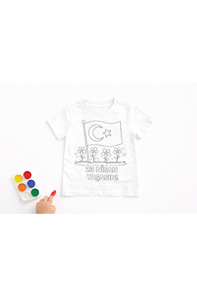 HediyeMania Μπλουζάκι με τουρκική σημαία, ζωγραφική με δάχτυλα, μπλουζάκι με ...