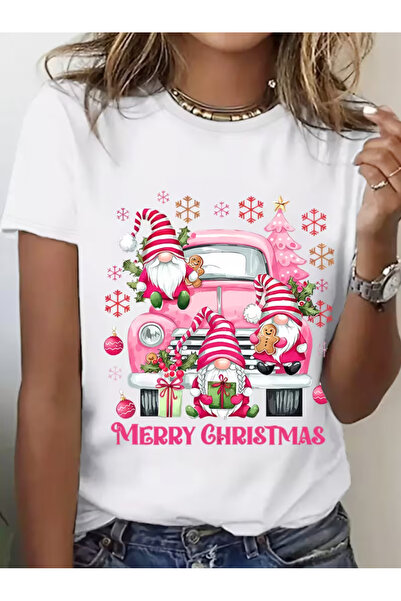 LİNA06 Graphic Print T-shirt, Short Sleeve Crew Neck Casual Top for Summer & ...