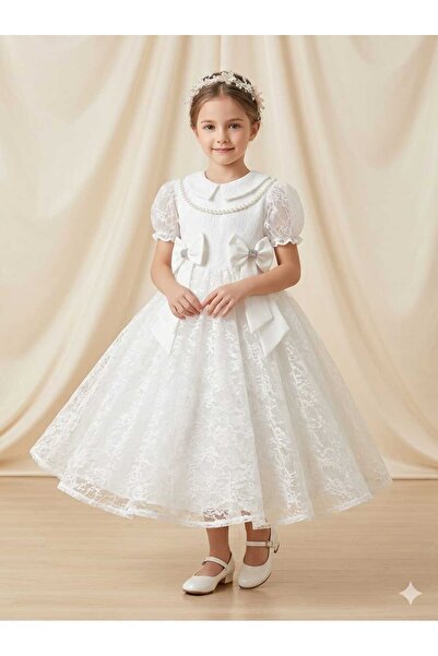 Marllow Beautiful Girl Dress White Color
