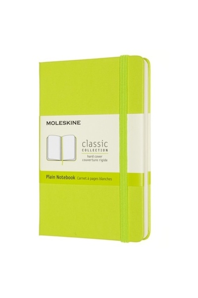 Moleskine دفتر بغلاف صلب أخضر ليموني (غير مسطر - 13x21) - 0888