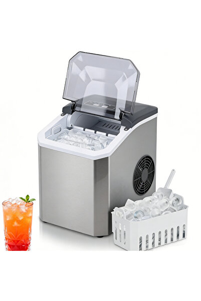 Sumkyle Counter Top Maker, Produces 15KG Ice per Day, Stainless Steel