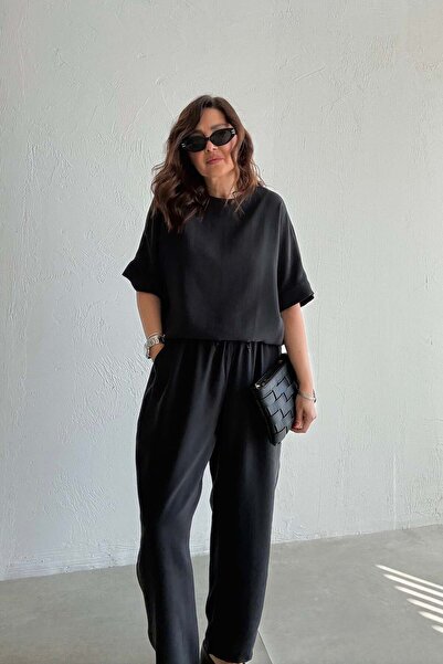 ELVAN TOLON Black Low Sleeve Sports Set