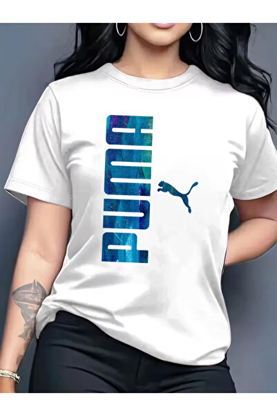 LİNA06 Elegant And Stylish Printed Women'S Crew Neck Pullover T-Shirt | Casua...