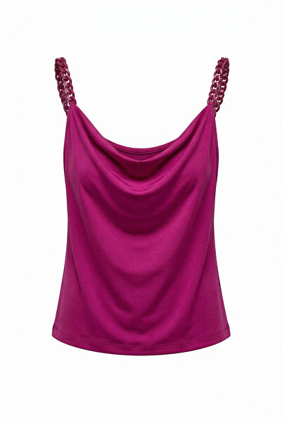 On Fashion Women's Chain Strap Blouse - Fuchsia