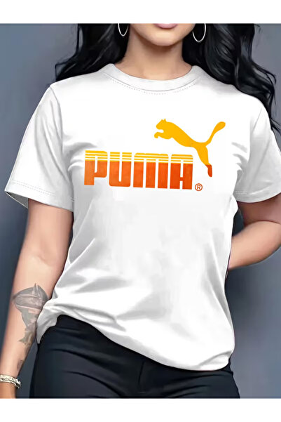 LİNA06 Elegant and Stylish Printed Pattern Women's Crew Neck Pullover T-shirt