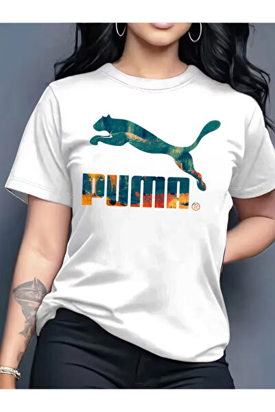 LİNA06 Elegant And Stylish Printed Women'S Crew Neck Pullover T-Shirt | Casua...