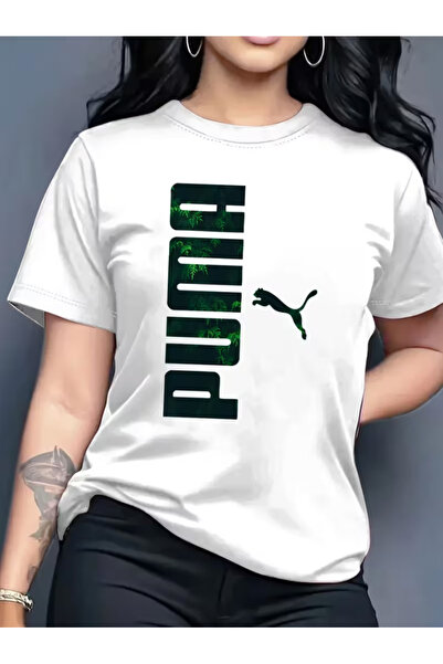 LİNA06 Elegant and Stylish Printed Pattern Women's Crew Neck Pullover T-shirt