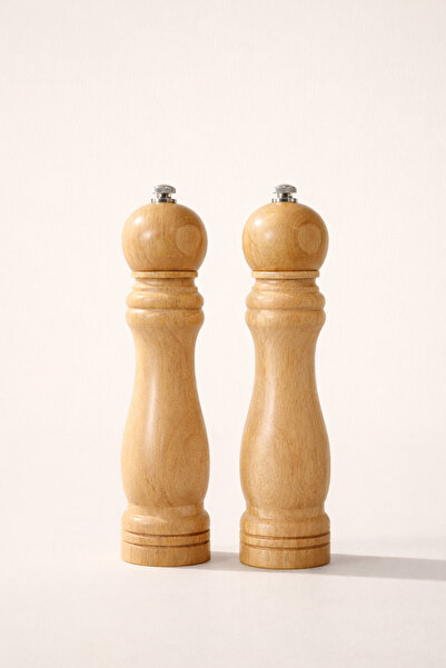 Mirilliahome Bamboo Salt Shaker Pepper Mill Set of 2 Manual Spice Grinder 20 cm