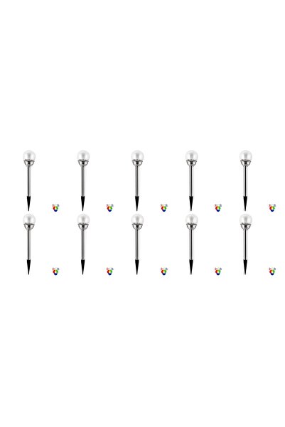 HOFF Set of 10 Solar Lamps Glass