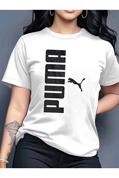 LİNA06 Elegant and Stylish Printed Pattern Women's Crew Neck Pullover T-shirt