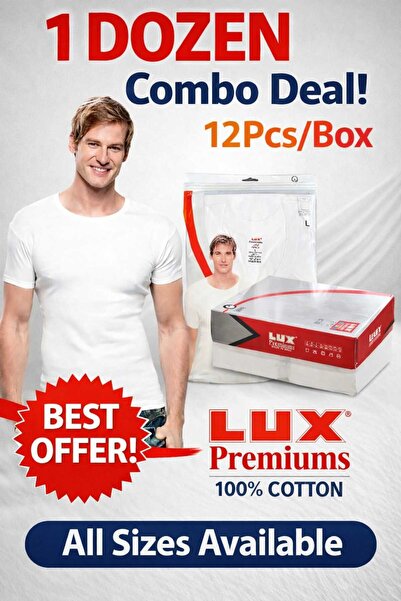 LUX PREMIUM ROUND NECK SHORT SLEEVE T-SHIRT 12PCS (DOZEN)
