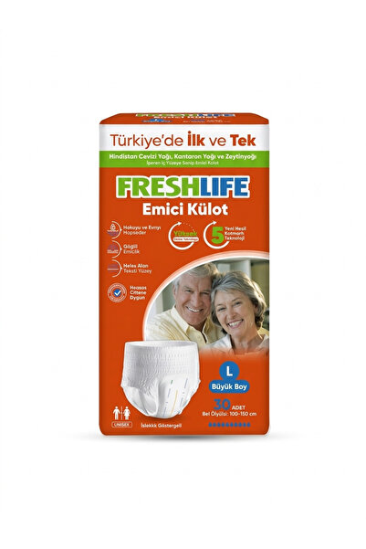 Freshlife KÜLOTLU HASTA BEZİ YÜKSEK EMİCİ KÜLOT L BEDEN 30'LU
