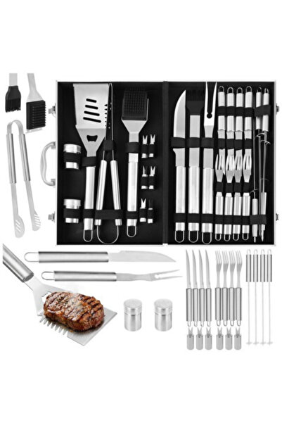 varioshop Set profesional pentru grătar BBQ, 26 piese, cu valiză XXL