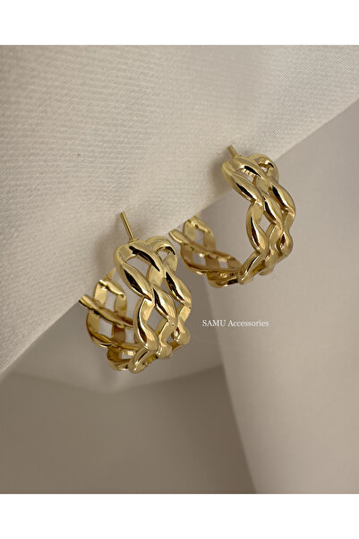 Samu Accessories Gold Tone Braided Hoop Earrings - Gold Tone Braided Hoop Ear...