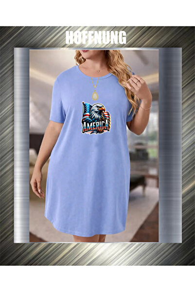 HOFFNUNG Unisex Short Sleeve Round Neck Flag Eagle America Printed Solid Colo...