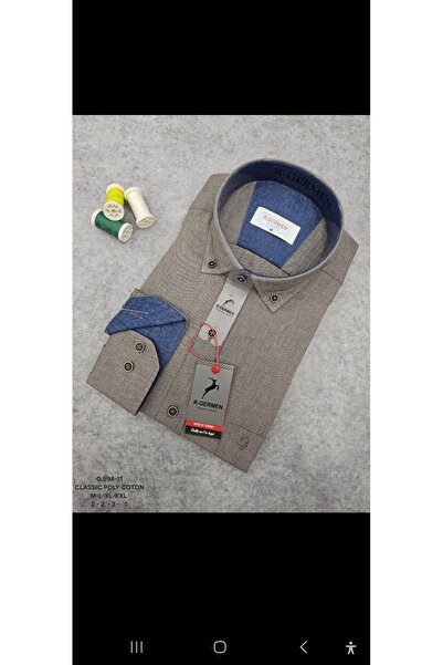 Cinar erkek giyim Men's Classic Shirt Linen Fabric Long Sleeve with Pockets