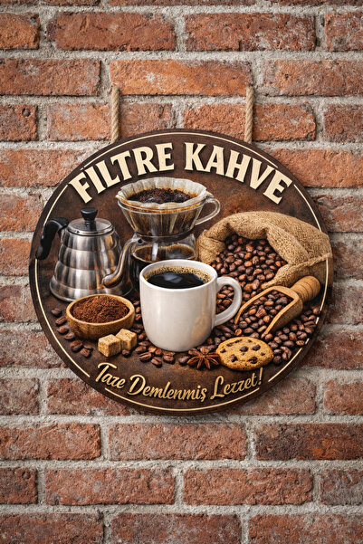 Mayeka Ornament decorativ din lemn pentru ușă de perete, cu tematică cafea fi...