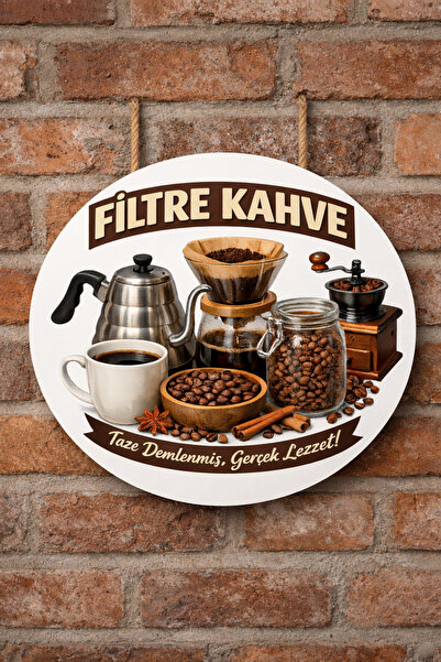 Mayeka Ornament decorativ din lemn pentru ușă de perete, cu tematică cafea fi...