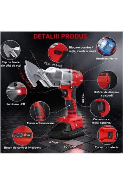SimpluAcasa Professional Electric Garden Shears, 25mm, with 2 Li-ion Batterie...