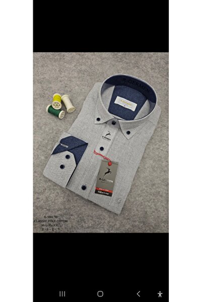 Cinar erkek giyim Men's Classic Shirt Linen Fabric Long Sleeve with Pockets