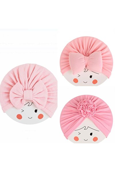 OEM PINK TURBAN FOR GIRLS - 3 PIECE SET