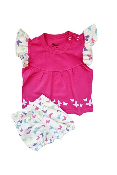 Miniworld Baby Girls' summer set made of cotton, blouse and tights, Butterfli...