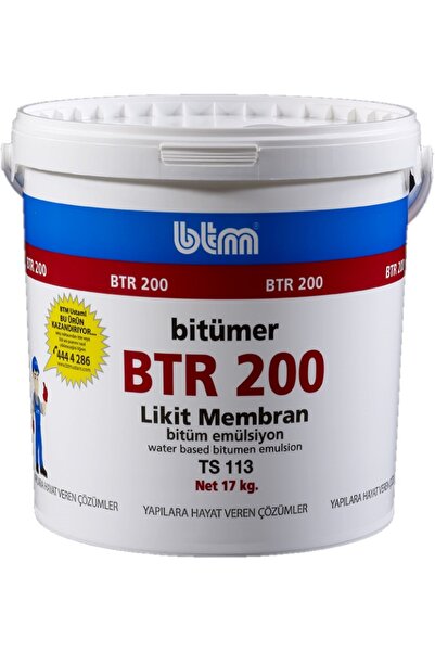 Btm Bitümür Btr 200 Likit Membran Kahverengi Su Yalıtım Malzemesi 17 Kg