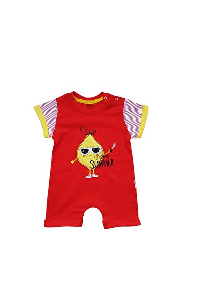 Miniworld Boys' short summer cotton jumpsuit, Happy smile, Multicolor