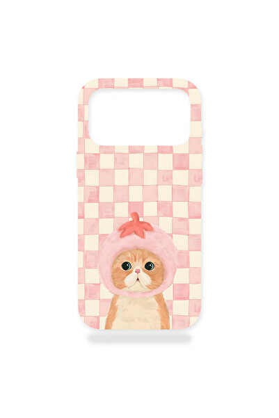 ila bags iPhone 17 Pro Uyumlu Kareli Kedili Gümüş Yıldız Tasarım Koruyucu Bas...