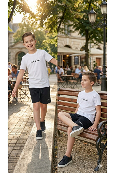NURTOPU Boy's Shorts Summer Set Top and Bottom Set Oysho Fabric Full Lycra Fl...