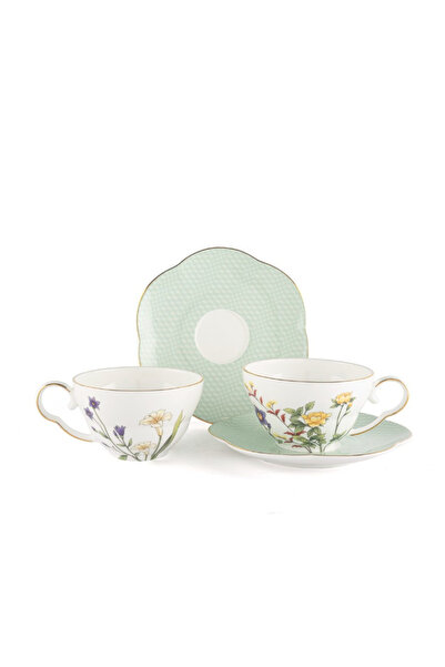 esdekor Eternal Flowers 2li Çay Fincan Seti 160cc Butik Mutfak